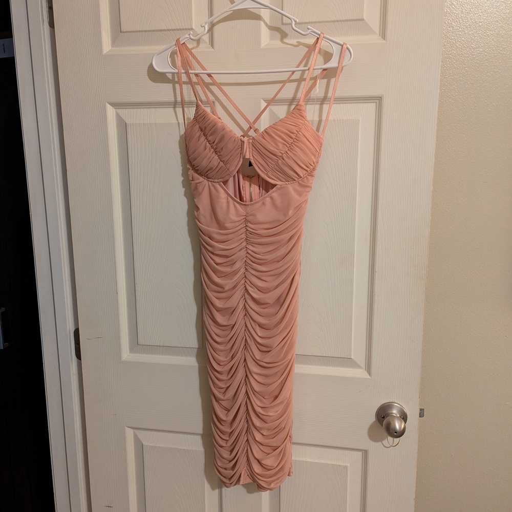 Ruched Pink Dress